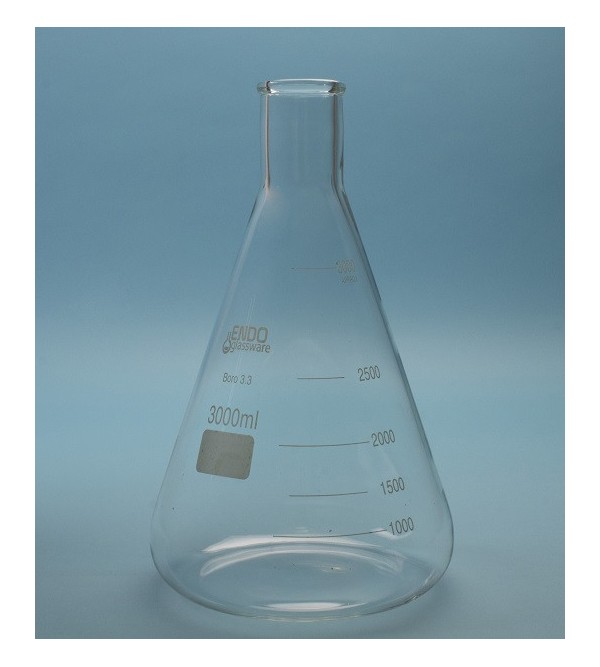 MATRAZ ERLENMEYER 3000 ML. BOROSILICATO